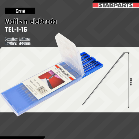 Crna Wolfram Elektroda 1.6 TEL-1-16