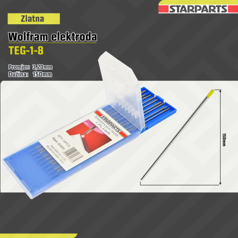 Zlatna Wolfram Elektroda 3.2 TEG-1-8