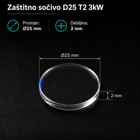 Zaštitno sočivo D25x2mm